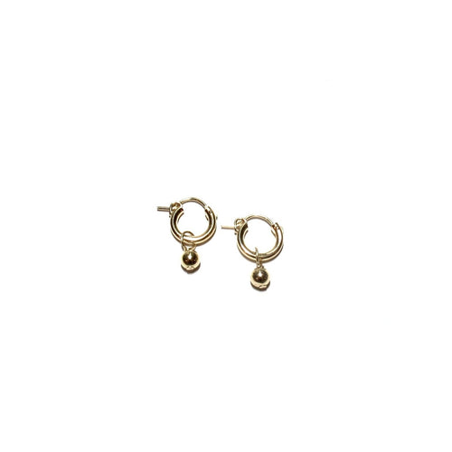 gold bead huggie hoops