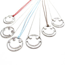 Load image into Gallery viewer, silver smiley chain necklace