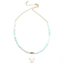 Load image into Gallery viewer, hamsa &amp; peruvian blue opal necklace