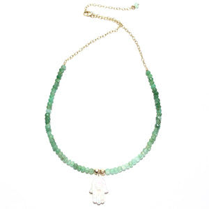 hamsa & chrysoprase necklace