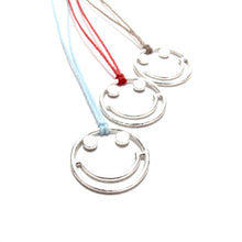 Load image into Gallery viewer, silver smiley cord necklace
