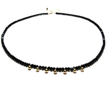 Load image into Gallery viewer, black spinel &amp; gold beads necklace