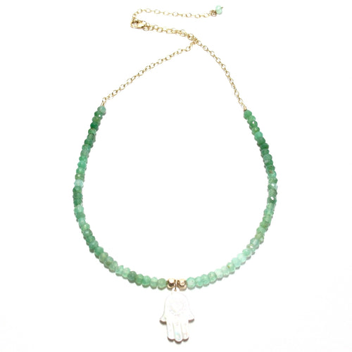 hamsa & chrysoprase necklace