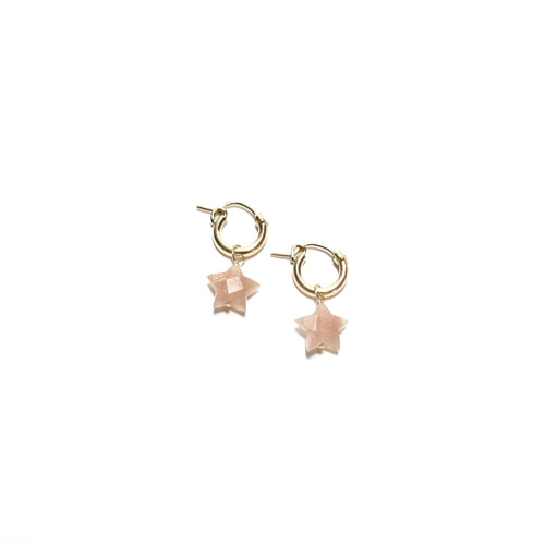 sunstone star huggie earrings