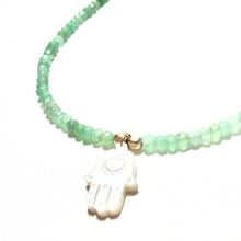 Load image into Gallery viewer, hamsa &amp; chrysoprase necklace