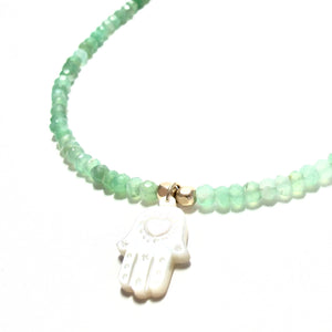 hamsa & chrysoprase necklace