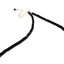 Load image into Gallery viewer, black spinel &amp; gold beads necklace