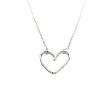 Load image into Gallery viewer, silver heart chain necklace