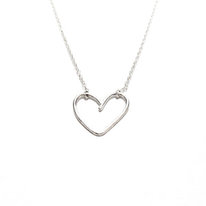 silver heart chain necklace