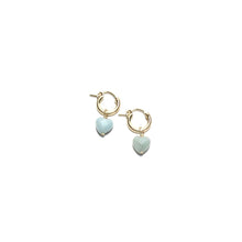 Load image into Gallery viewer, amazonite heart huggie earrings