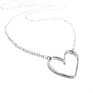 silver heart chain necklace