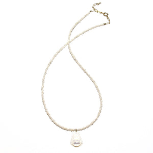 tiny pearls and happy buddha necklace