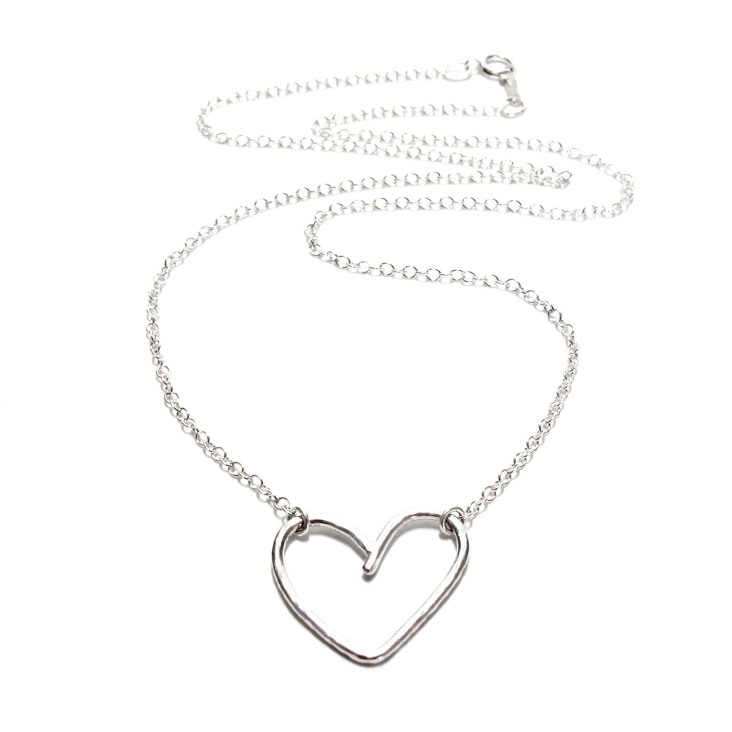 silver heart chain necklace