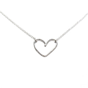 silver heart chain necklace