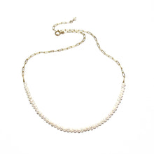 Load image into Gallery viewer, pearls and gold chain necklace