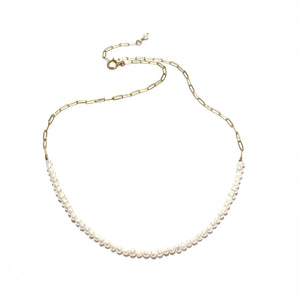 pearls and gold chain necklace