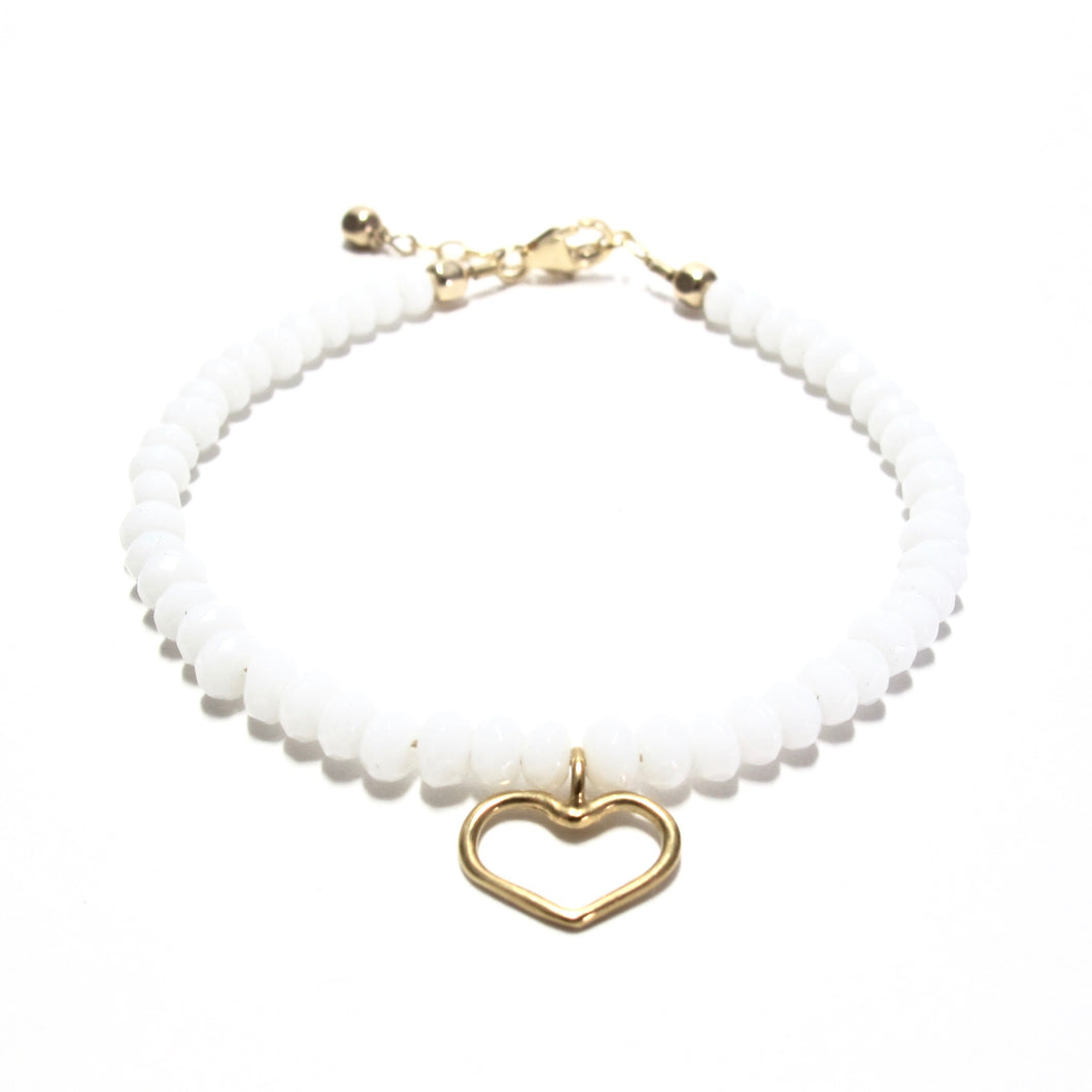 white jade and heart bracelet