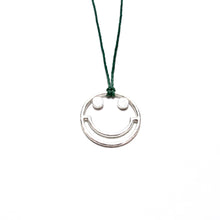 Load image into Gallery viewer, silver smiley cord necklace