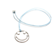 Load image into Gallery viewer, silver smiley cord necklace