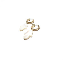 Load image into Gallery viewer, mother of pearl hamsa small hoops