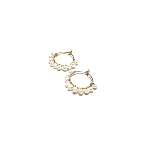 freshwater pearl wrapped small hoops