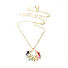 Load image into Gallery viewer, rainbow gemstones ring necklace