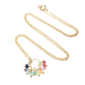 rainbow gemstones ring necklace