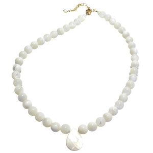 mother of pearl teardrop necklace