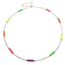 Load image into Gallery viewer, neon tubes &amp; pearls necklace
