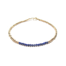 Load image into Gallery viewer, lapis lazuli line and gold beads bracelet