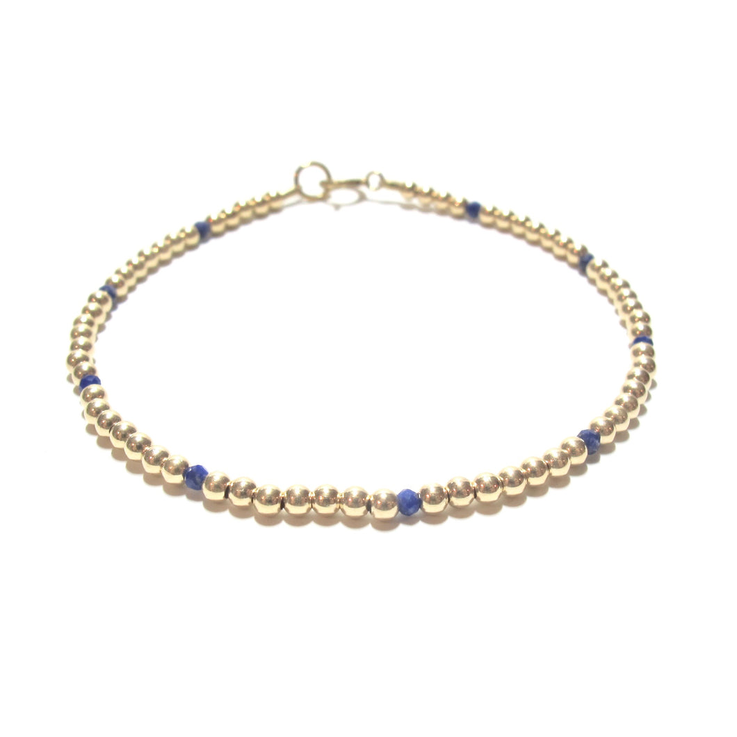 dotted lapis lazuli bracelet
