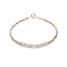 Load image into Gallery viewer, labradorite line and gold beads bracelet