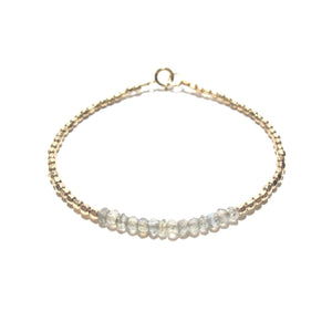 labradorite line and gold beads bracelet