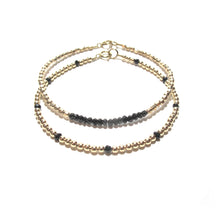 Load image into Gallery viewer, dotted black spinel bracelet