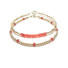 Load image into Gallery viewer, red agate line and gold beads bracelet