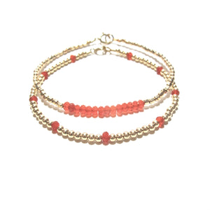 dotted red agate bracelet