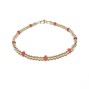 dotted red agate bracelet