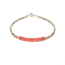 Load image into Gallery viewer, red agate line and gold beads bracelet