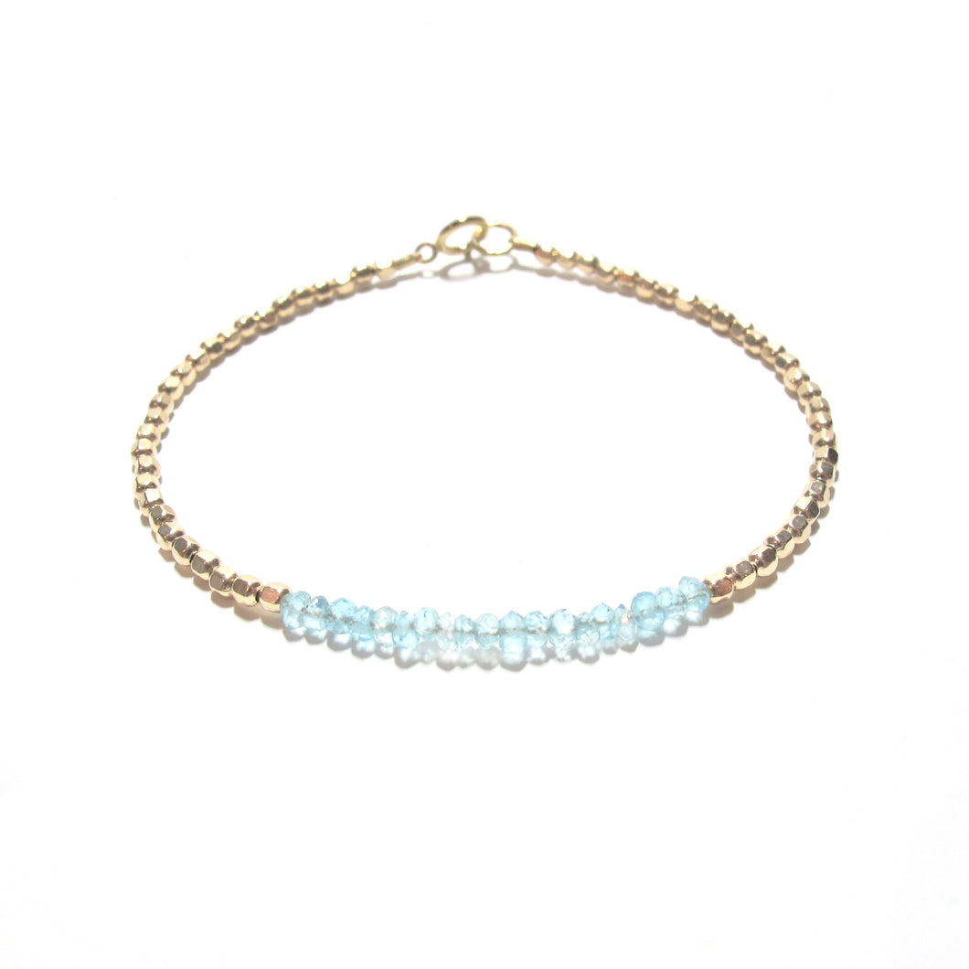 apatite line and gold beads bracelet