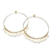 Load image into Gallery viewer, multi moonstone large hoop earrings
