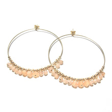 Load image into Gallery viewer, multi sunstone large hoop earrings