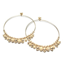 Load image into Gallery viewer, multi gold beads large hoop earrings