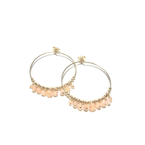 multi sunstone medium hoop earrings