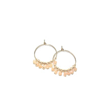 Load image into Gallery viewer, multi sunstone midi hoop earrings