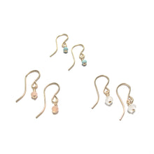 Load image into Gallery viewer, hook earrings with sunstone