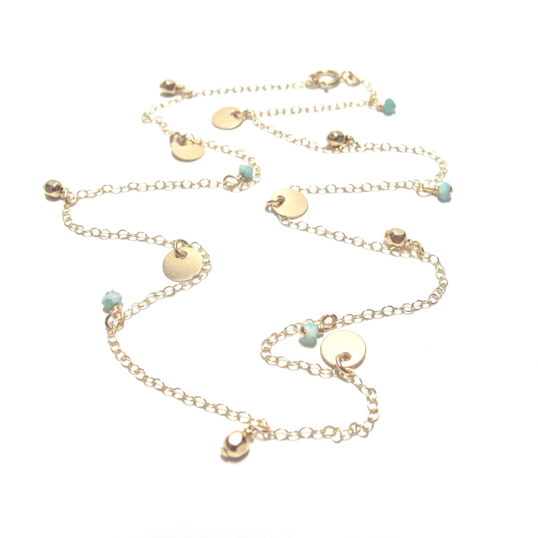 multi discs beads amazonite necklace
