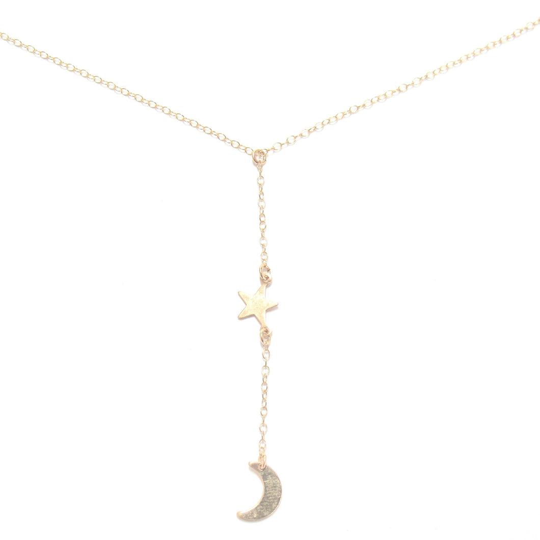 moon and star lariat necklace