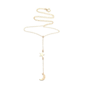 moon and star lariat necklace