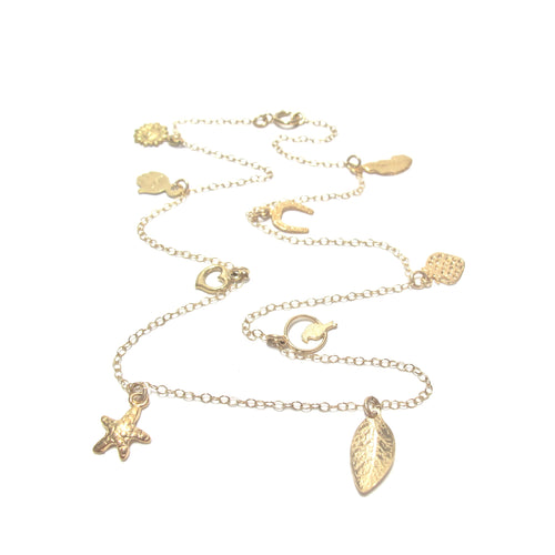multi charm necklace