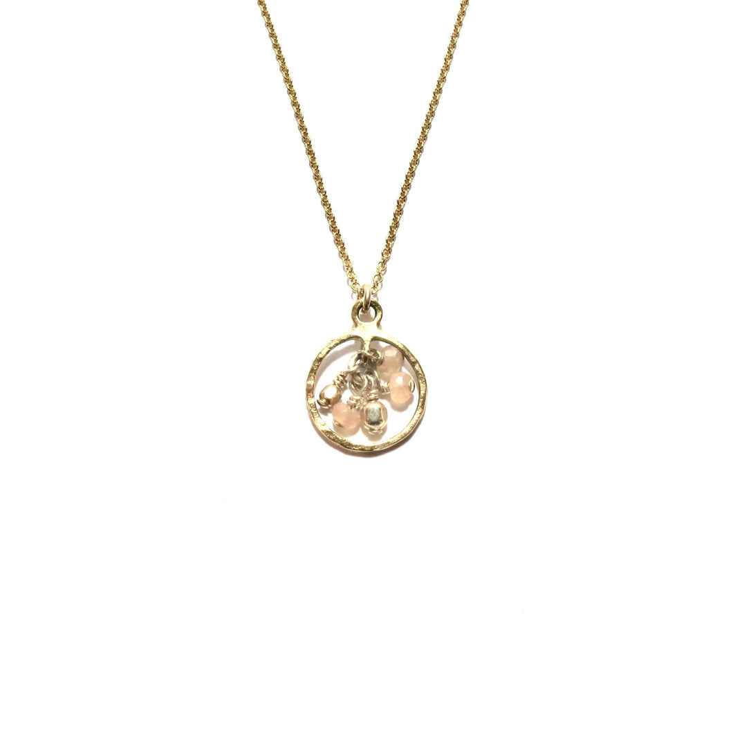 sunstones in a ring necklace
